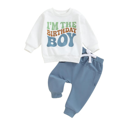 Birthday Boy Blue Outfit & Pants Set 3-4T