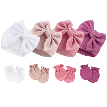 BQUBO Newborn Beanie and Mittens Set