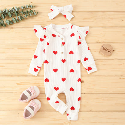 Heart Print Baby Outfit Set